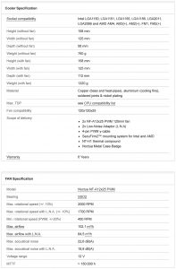 NH UA SPECIFICATIONS